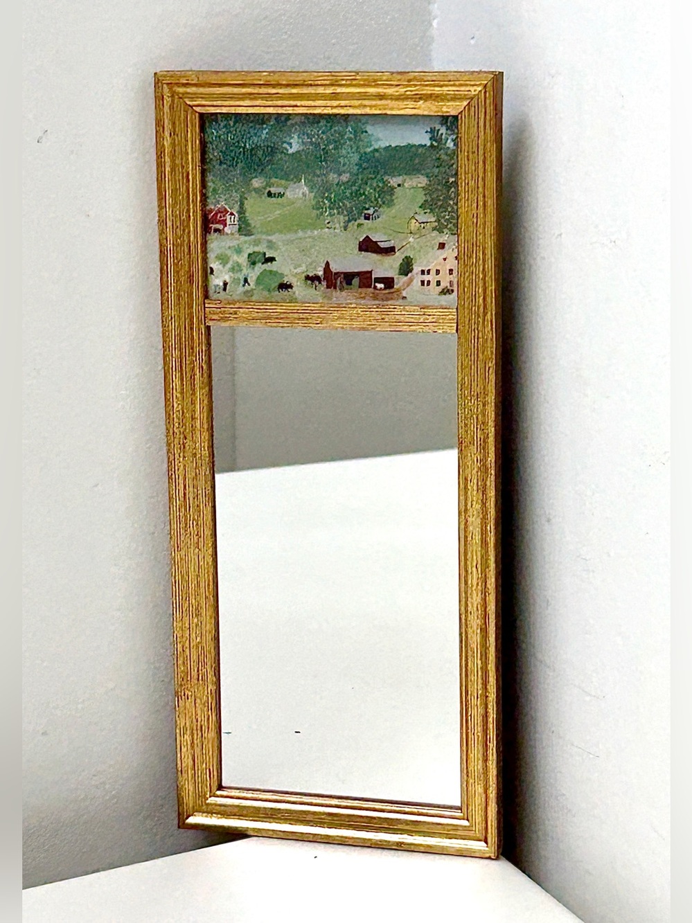 Vintage Mirror Mounted 1959 Offically Licensed Grandma Moses HAYING TIME Print